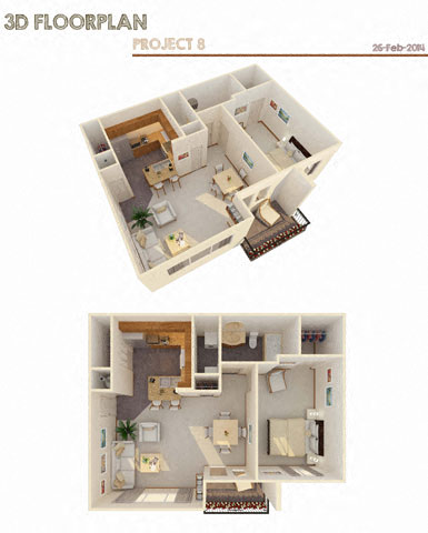 Floor plan for 1 bed, 1 bath, 789 sqft